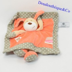 Doudou dog CP INTERNATIONAL Rattle Orange and Grey 25 cm