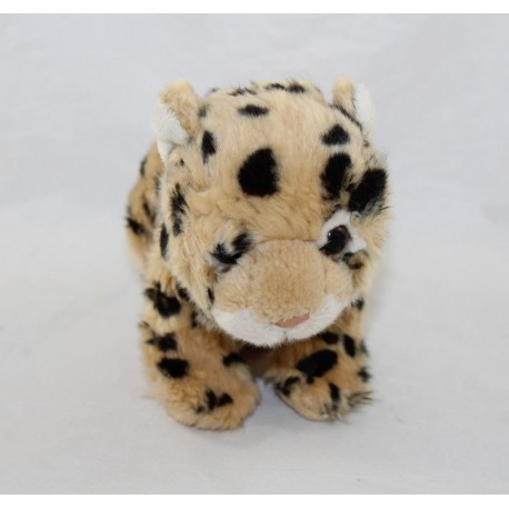 Plüschleopard WWF Mimex beige schwarze Nase pink 20 cm