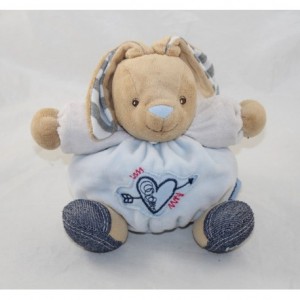Plüschhase KALOO P'tit lapinou coeur tendre Blue Denim 20 cm