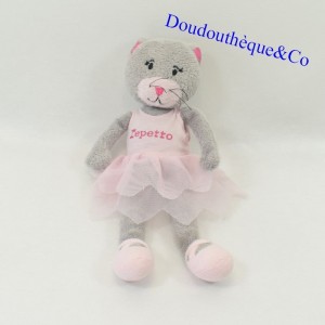 Doudou gato REPETTO MARESE tutu bailarina rosa 22 cm
