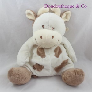 Doudou Kuh JOLLYBABY weiß braune Flecken