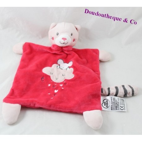 Doudou flache Katze MOTS ROT rosa Maus Wolke 30 cm