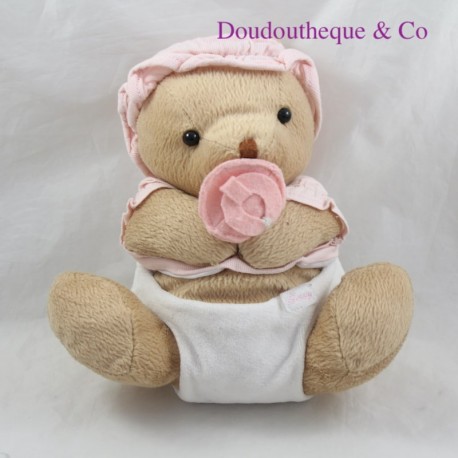 Plush teddy bear TUC TUC pink baby bear lollipop sitting 20 cm