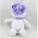 Peluche bonhomme de neige MILKA chocolat écharpe et bonnet violet 27 cm