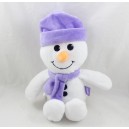 Peluche muñeco de nieve MILKA bufanda de chocolate y gorra morada 27 cm