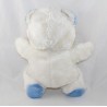 Teddybär Bären blau weiß Vintage Nase rosa 30 cm