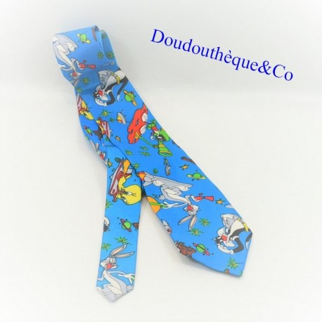 Corbata masculina Bugs Bunny Grominet y Marvin el marciano Looney Tunes planeta espacial luna