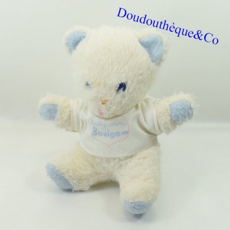 Peluche ours BOULGOM bleu tee-shirt tire la langue vintage 20 cm