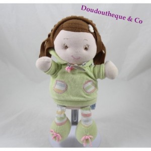 Peluche poupée DOUDOU ET COMPAGNIE Les Demoiselles brune 24 cm