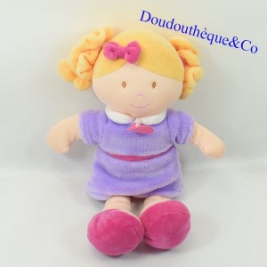 Muñeca DOUDOU ET COMPAGNIE vestido rubio y morado Les Demoiselles 29 cm