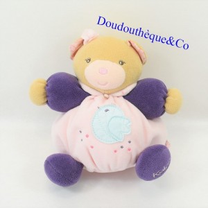 Doudou Kugelbär KALOO Kleine Rose Vogel rosa lila 17 cm