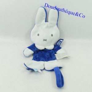 Doudou Coniglio piatto Miffy Nijntje blu e bianco Rumore Carta accartocciata 23 cm