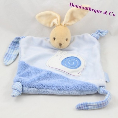 Doudou Flachkaninchen KALOO Blaue Schneckenblau Knoten 23 cm