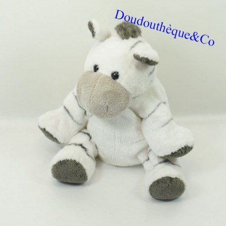 Plüschiges Zebra SOFT FRIENDS weiß gestreift grau 24 cm