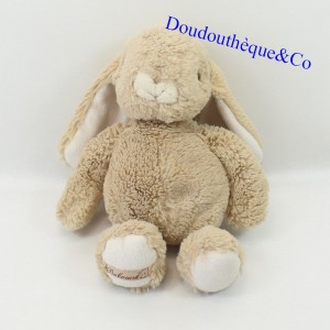 Plush rabbit BUKOWSKI beige nose ecru large ear 28 cm