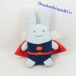Plush angel rabbit TROUSSELIER blue cape red 25 cm