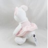 Ratón de felpa TEX rosa rosa blanco pájaro bordado Carrefour 19 cm