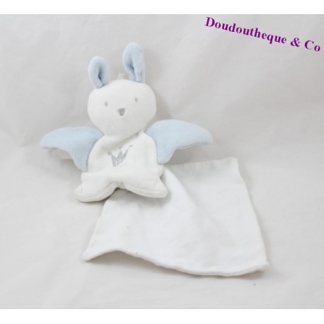 Doudou Kaninchen COQUELICOT blau weiße Krone 14 cm Taschentuch