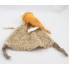 Doudou flat sheep CREDIT AGRICOLE bonnet orange beige striped 25 cm