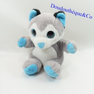 Perro de peluche Husky PETILLOUS COLOR GISPY Ojos grises y azules ojos grandes 18 cm