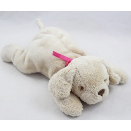 Plüsch Baby Welpe SIMBA TOYS Nicotoy beige Knoten rosa Stoff Hund 22 cm