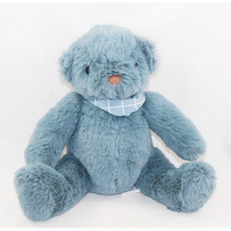 Plüschbär PRIMATIS B blaues Bandana Karostoff 20 cm Plüschbär PRIMATIS B blaues Bandana Karostoff 20 cm