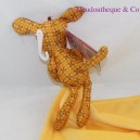 Doudou handkerchief dog POMMETTE yellow brown