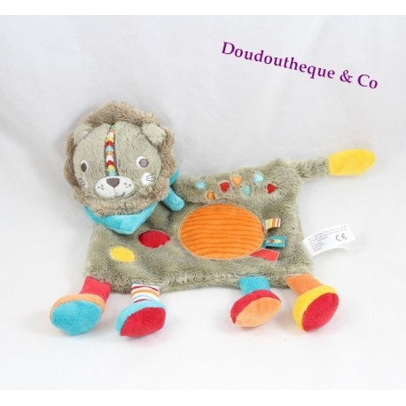 Decke flacher Löwe SIMBA TOYS grauer Kreis orange bandana blau Nicotoy Decke flacher Löwe SIMBA TOYS grauer Kreis orange bandana blau Nicotoy