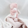 Doudou blanket Minouchka cat NOUKIE'S Charlie & Minouchka my first blanket pink white 50 cm