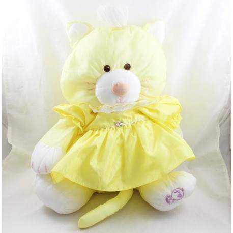 Peluche chat FISHER PRICE Puffalump toile de parachute jaune 40 cm