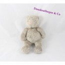 Peluche ours MOULIN ROTY Basile et Lola gris 20 cm