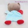 Flat cuddly toy owl LITTLE TO LITTLE Blue red owl