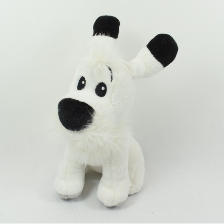 Peluche chien Idéfix Parc Astérix blanc noir 18 cm