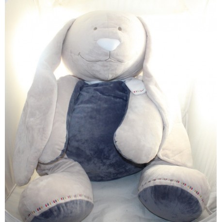 Grande peluche XXL Wapi coniglio NOUKIE'S Bao & Wapi blu beige 80 cm