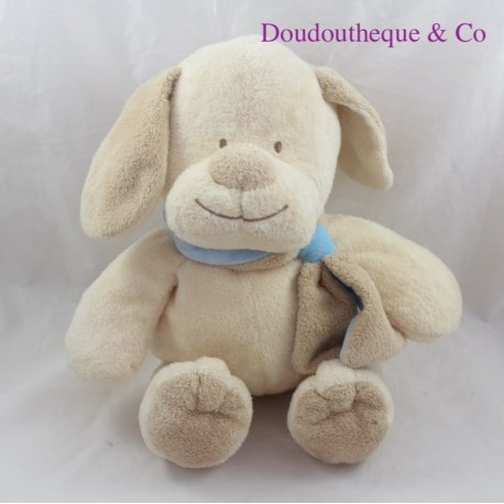 Plüschhund MAXITA beige blauer Schal Plüschhund MAXITA beige blauer Schal