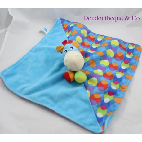 Doudou flat horse PLAYGRO Ane bleu 33 cm SOS DOUDOU