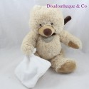 Plush bear handkerchief BABY NAT' beige brown