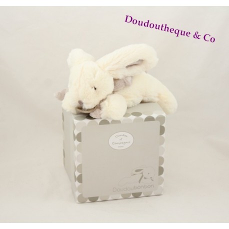 Doudou conejo caramelo DOUDOU y compañía topo 20 cm blanco