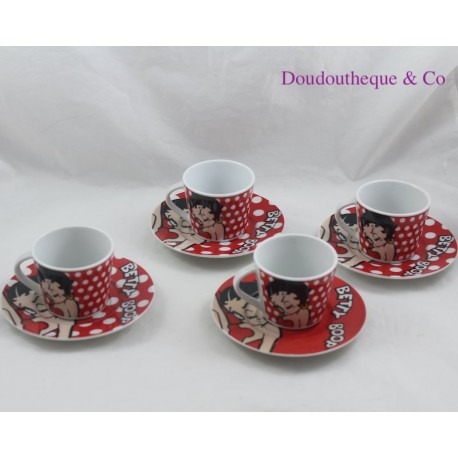 Lot de 4 tasses et soucoupes STARLINE Betty Boop