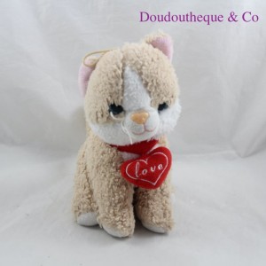 Peluche chat ANBEST TOYS collier Love
