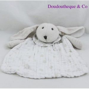 Coniglio piatto peluche ATMOSPHERA KIDS piselli in tessuto bianco