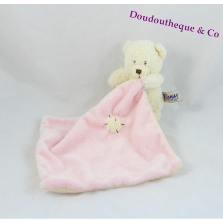 Blankie bear ecru cuore rosa di tessuto THE PLUSHIES collezione di LOMBOK