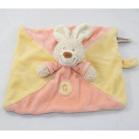 DouDou coniglio peluche collezione giallo LOMBOK attaccato piatto il ciuccio rosa