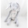 Plush rabbit OBAIBI with plaid pink dress round patterns gray 40 cm NEW