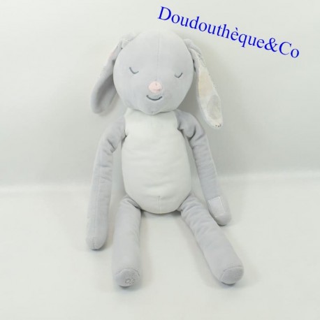 Plush rabbit OBAIBI sleeper round patterns gray belly white 40 cm