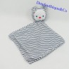 Flat cuddly toy bear OBAIBI OKAIDI striped white and blue 34 cm