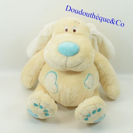 Plush dog ANNA CLUB PLUSH beige and blue heart 35 cm