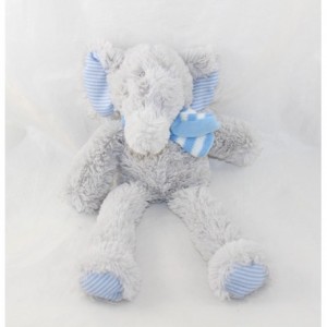 Elefante de peluche PRIMARK bufanda de lana azul gris 33 cm