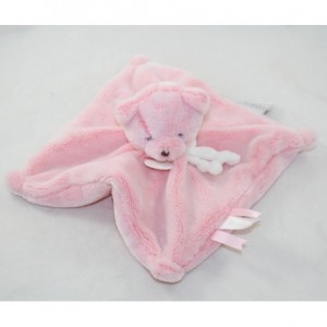 Doudou plat ours DOUDOU ET COMPAGNIE j'aime mon doudou rose 22 cm