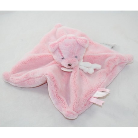 Doudou flat bear DOUDOU AND COMPAGNIE I love my pink softie 22 cm